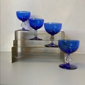 BRYCE Vintage replacement DISCONTINUED Set of 4 Colbult Blue Crystal Steam wear